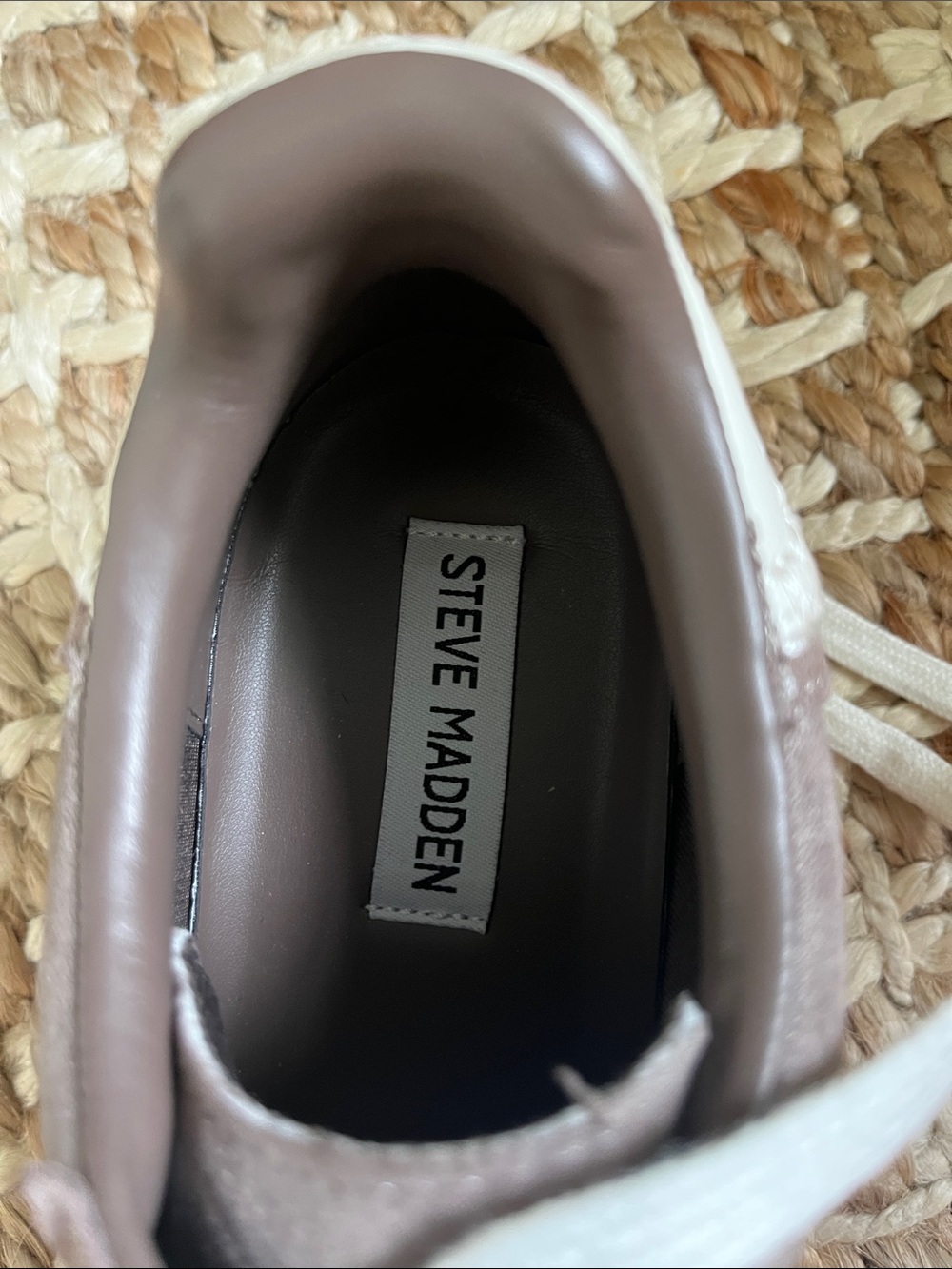 Steve Madden Taupe Suede Low-Top Sneakers with White Accents - Picture 2 of 5